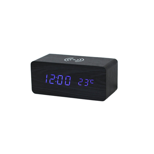 Black Wireless Phone Charger/Digital Clock-0